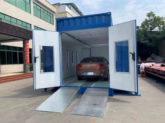 calidad Sitio movible portátil de la pintura del estilo del envase de la cabina de espray para la pintura del coche fábrica