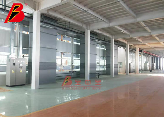 Cabina de espray industrial grande del aire 49KW para las piezas de los aviones del tren