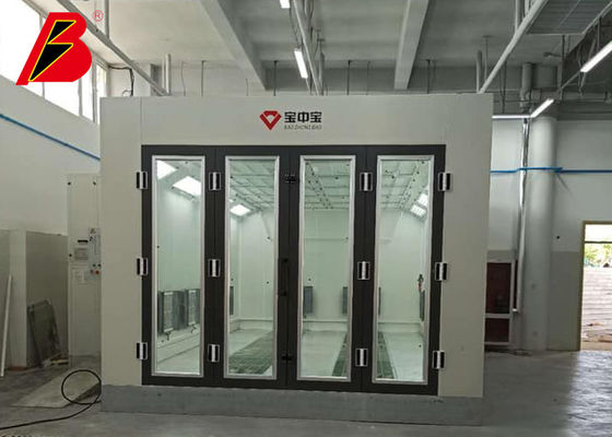 Cabina de espray de cristal grande del vehículo de la puerta 16kw para las fans autos de la turbina