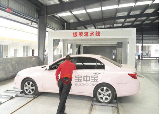 Líneas línea de pintura móvil lateral del coche del empuje proyecto auto de pintura de la chapa de la producción del espray