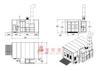 Cabina de espray de lujo del diseño de Europ del calor del espray del sitio de la corriente descendente de la cabina diesel de la pintura