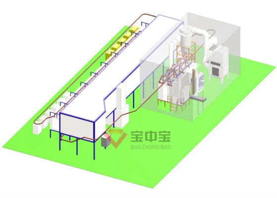 calidad Proyecto para la línea de capa colgante del polvo del transporte en fábrica del metal fábrica